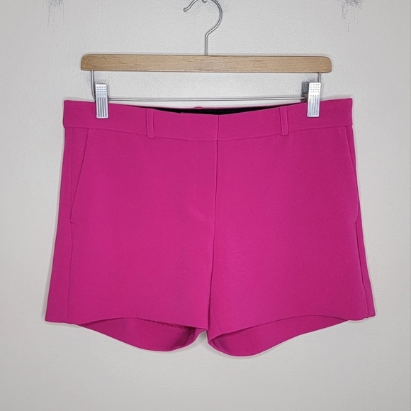 The Kooples | Bright Pink Crepe 3.5" Inseam Tailored Suit Shorts Size EU 38 - Picture 1 of 7